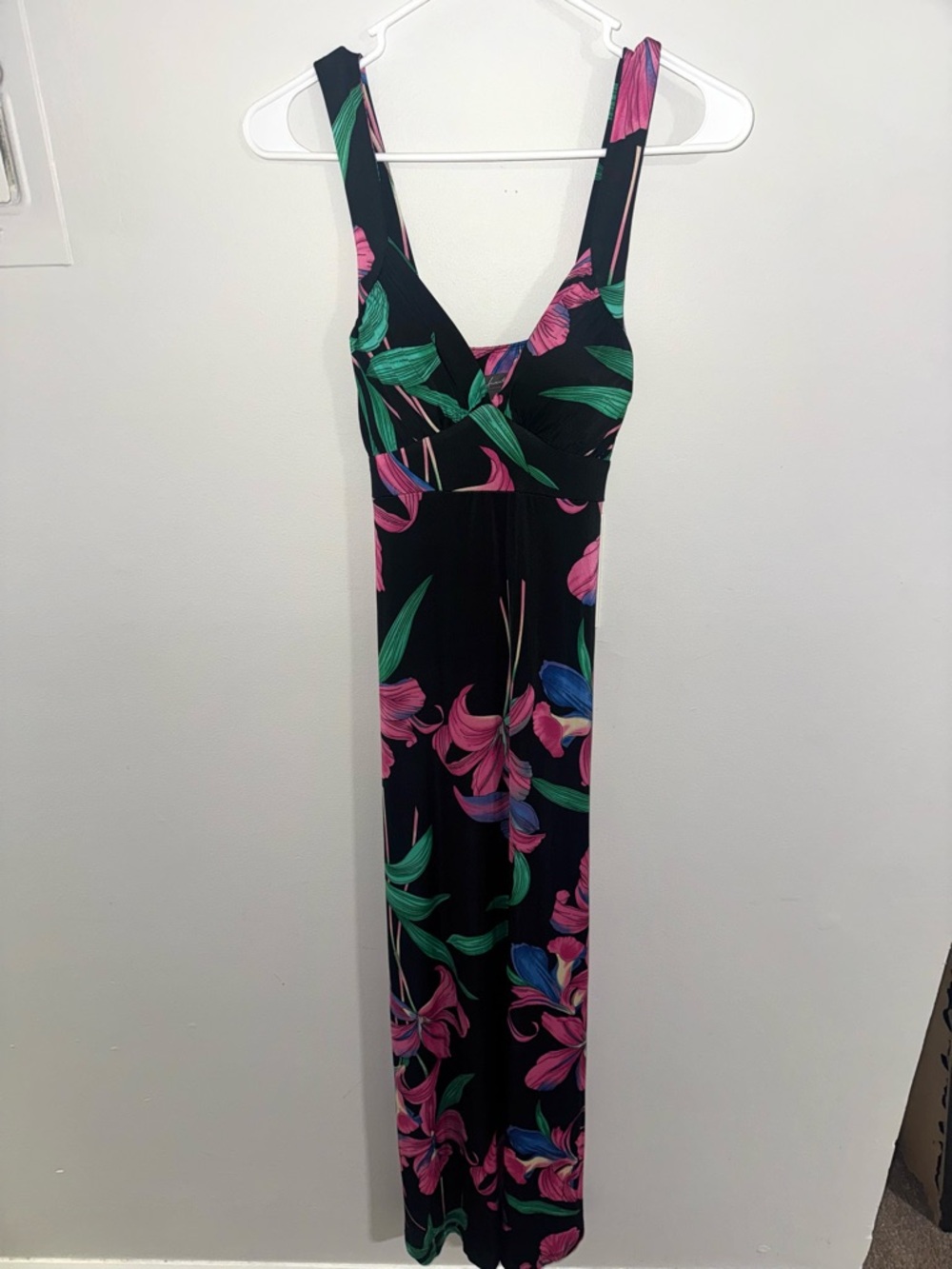 Twenty One Boho Tropical Floral V-Neck Maxi Dress Summer Vacation M